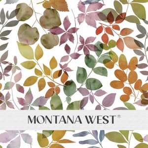 Fall Autumn Leaves Foliage Seamless Pattern, Digital Watercolor Leaves Branches Isolated Seamless Pattern File for Commercial Use, Seamless
