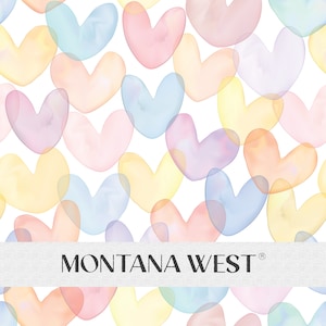 Soft Hearts Seamless Pattern, Digital Watercolor Soft Pastel Hearts Overlapping Seamless Pattern File for Commercial Use, Valentines Pattern