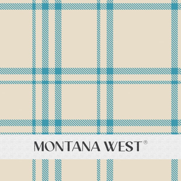 Teal Tan Plaid Seamless Pattern, Digital Textured Brown Plaid Seamless Pattern File for Commercial Use, Textile Pattern, Custom Fabric