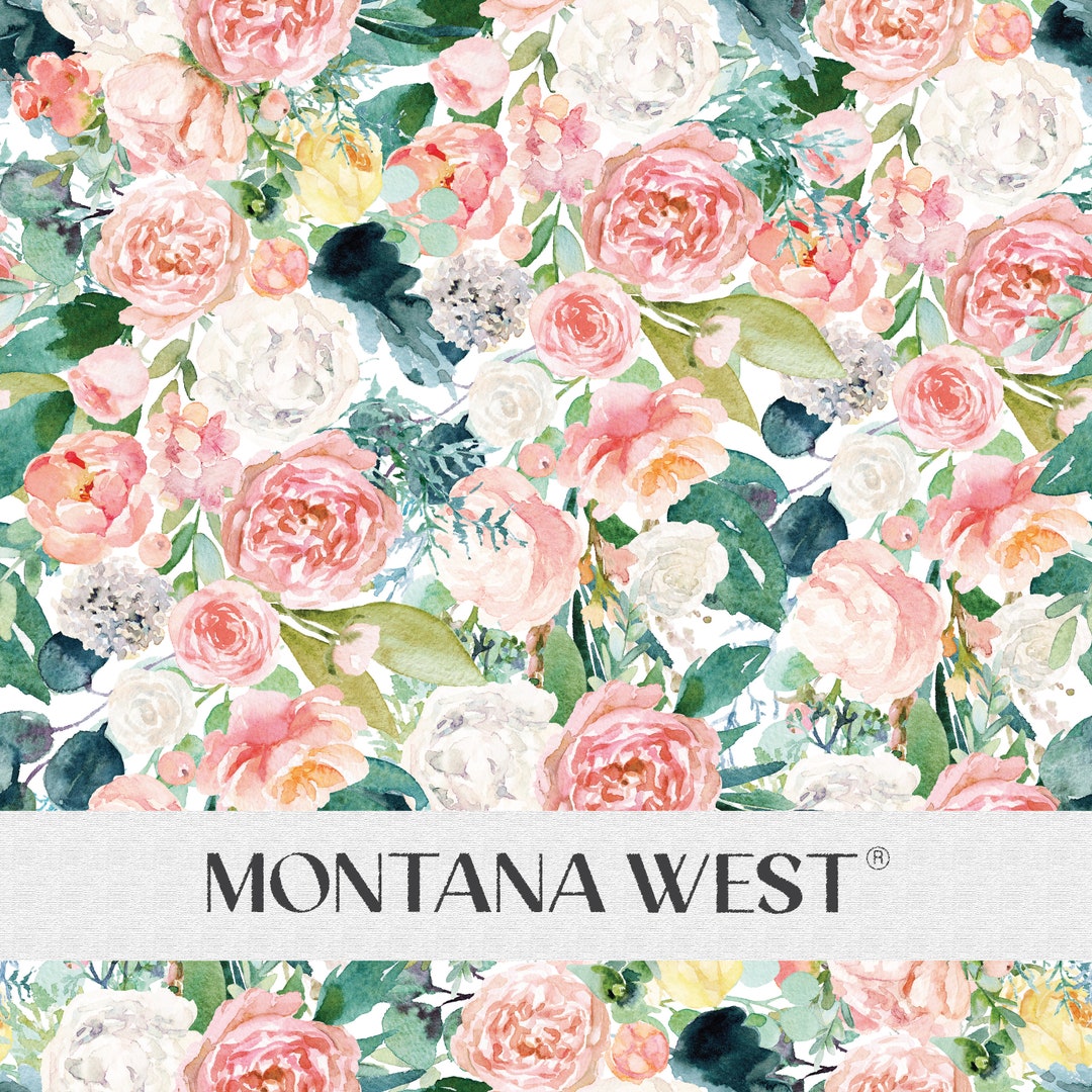 Soft Flowers Seamless Pattern, Digital Watercolor Spring Flowers Leaves ...
