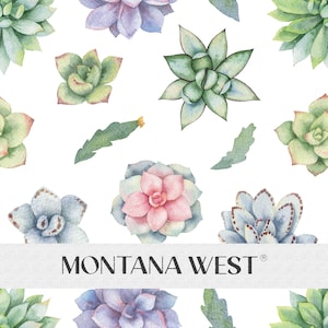 Succulent Plants and Cacti Seamless Pattern, Digital Watercolor Succulents Seamless Pattern for Commercial Use, Floral Seamless Pattern