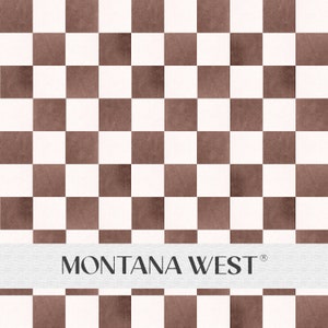 Watercolor Checkered Seamless Pattern, Digital Watercolor Brown Checkered Seamless Pattern File for Commercial Use, Boho Checkers