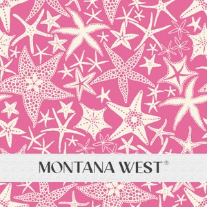 Vintage Starfishes Seamless Pattern, Digital Hand-Drawn Starfishes on Pink Seamless Pattern File for Commercial Use, Summer Seamless, Retro