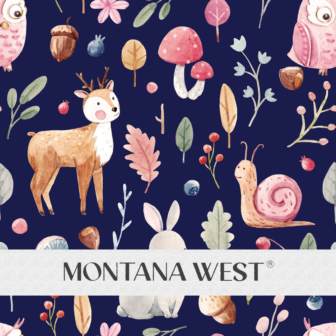 Cute Forest Animals Seamless Pattern, Digital Watercolor Cute Fairy ...