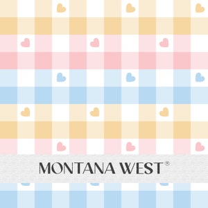 Checkered Pastel Seamless Pattern, Digital Pastel Gingham Hearts Seamless Pattern File for Commercial Use, Valentines, Easter, Vichy Plaid