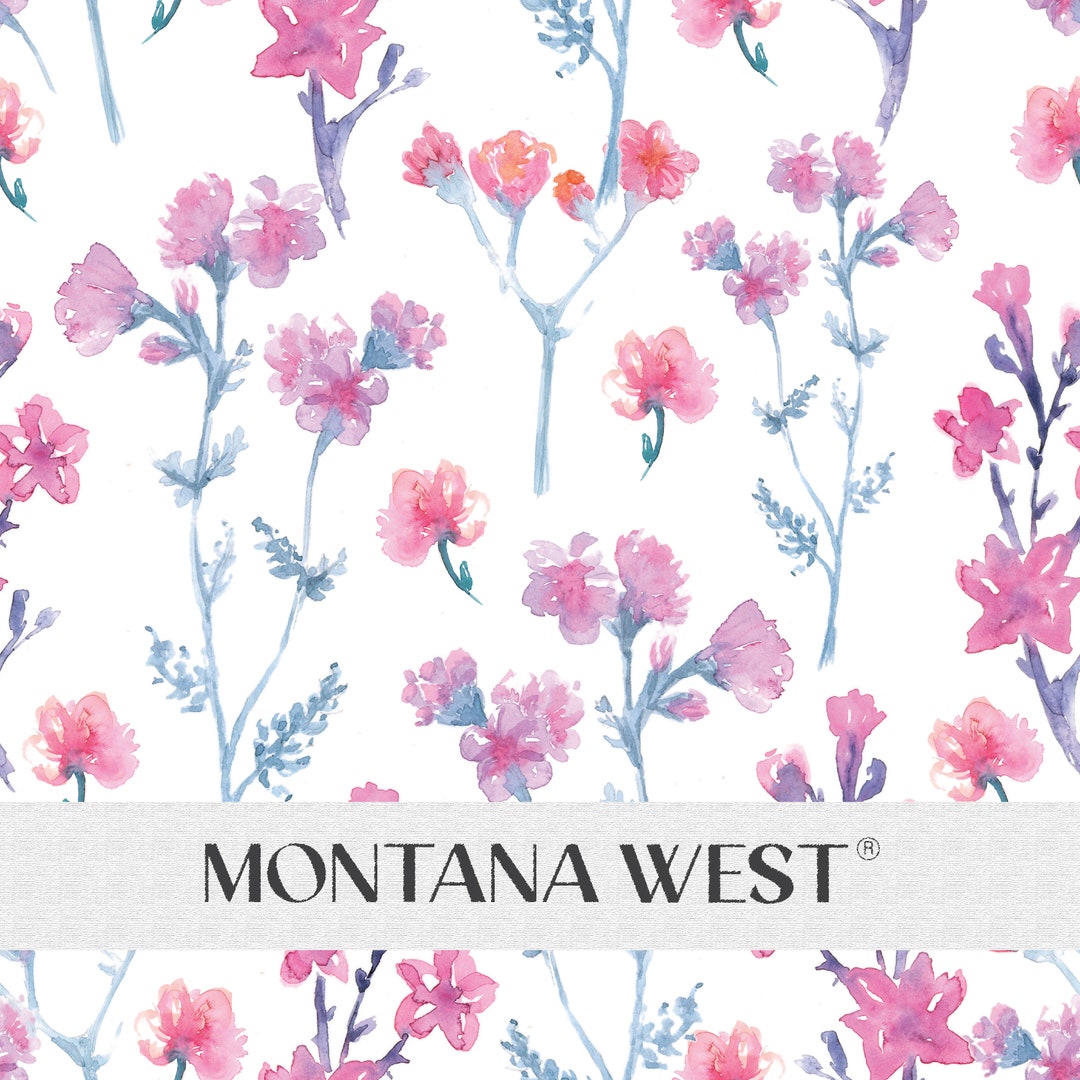 Pink and Red Floral Seamless Pattern, Digital Watercolor Floral ...