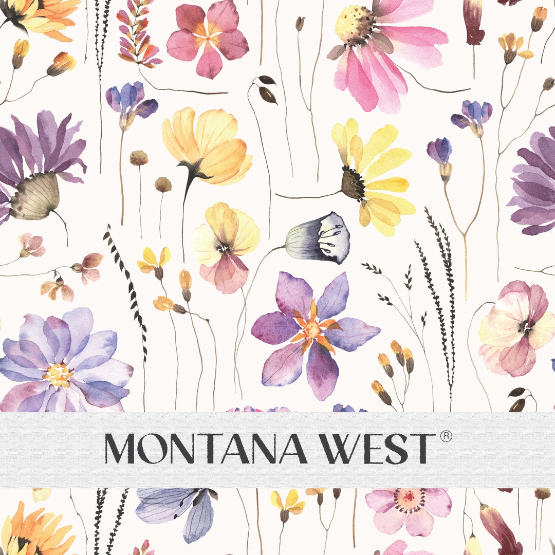 Colorful Wildflowers Seamless Pattern, Digital Watercolor Wildflowers ...