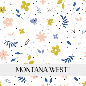 Cute Flowers and Leaves Seamless Pattern, Digital Floral Seamless Pattern for Commercial Use