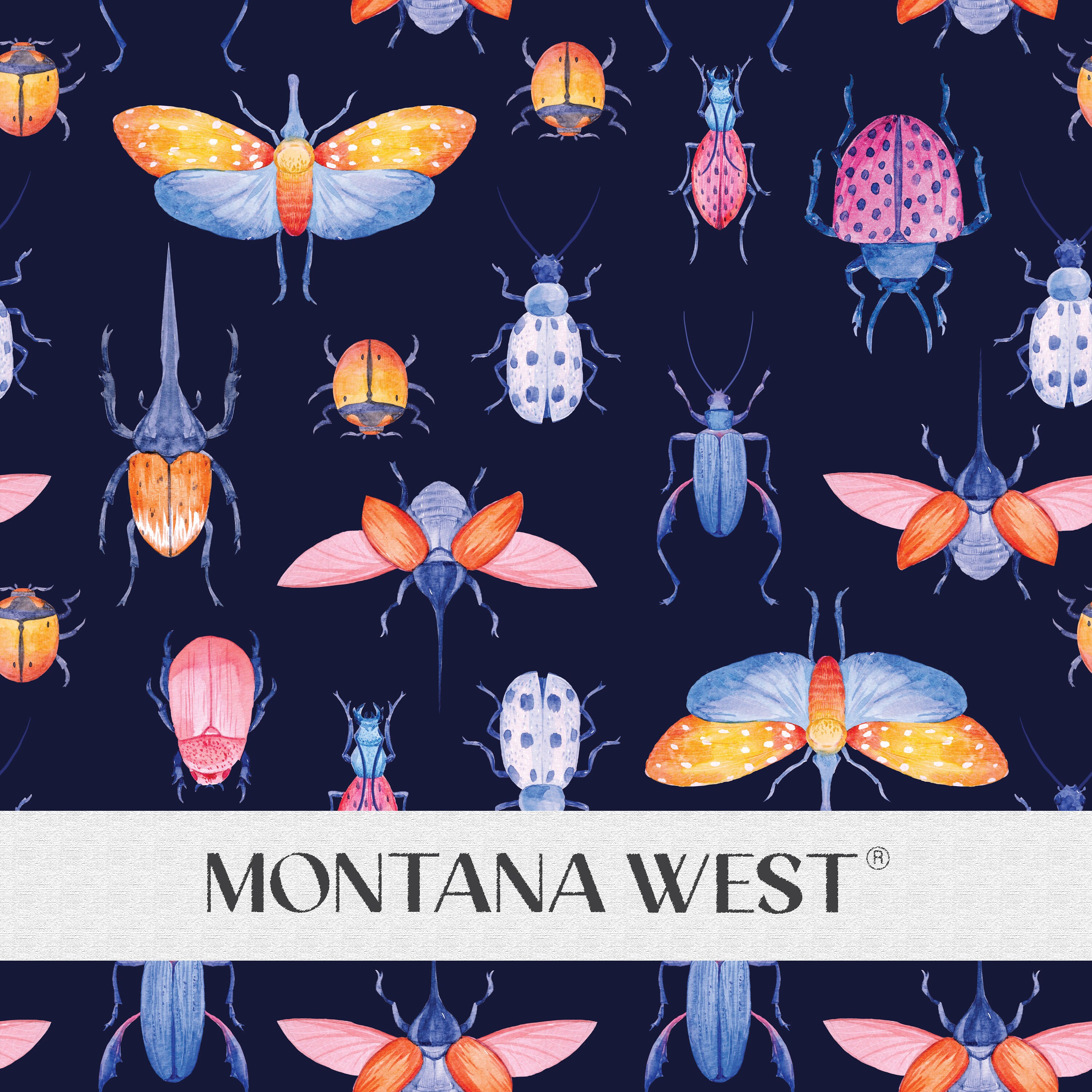 Beetles Seamless Pattern, Digital Watercolor Bright Colorful Beetles ...
