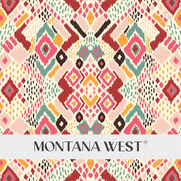 Tribal Ethnic Seamless Pattern, Digital Colorful Ikat Diamond Ornament Tribal Seamless Pattern File for Commercial Use, Aztek Style