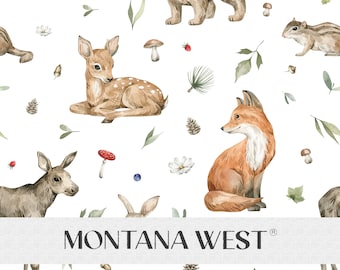 Forest Animals Seamless Pattern, Digital Watercolor Forest Animals Natural Elements Seamless Pattern for Commercial Use, Woodland Animals