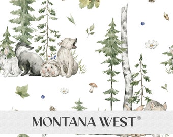 Forest Animals Seamless Pattern, Digital Watercolor Forest Animals Natural Elements Seamless Pattern File for Commercial Use, Woodlands