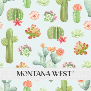 Cute Cacti and Succulents Seamless Pattern, Digital Hand-Drawn Floral Cactus Succulents Seamless Pattern File for Commercial Use, Floral