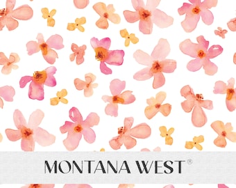 Pink Flowers Seamless Pattern, Digital Watercolor Pink Floral Repeat Seamless Pattern File for Commercial Use, Textile Pattern, Scrapbook
