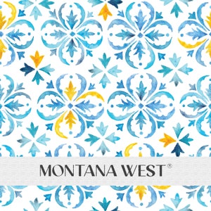 Moroccan Seamless Pattern, Digital Watercolor Vintage Style Blue Yellow Moroccan Seamless Pattern File for Commercial Use, Vintage Ornament
