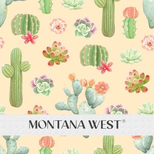 Cute Cacti and Succulents Seamless Pattern, Digital Hand-Drawn Floral Cactus Succulents Seamless Pattern File for Commercial Use, Floral