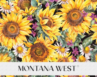 Sunflowers Seamless Pattern, Digital Watercolor Summer Sunflowers Vintage Style Seamless Pattern File for Commercial Use, Floral Seamless