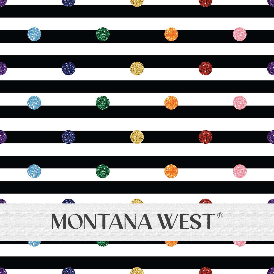 Rainbow Dots on Stripes Seamless Pattern, Digital Glitter Polka Dots on ...