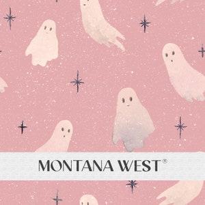 Cute Ghosts Starry Sky Seamless Pattern, Digital Hand-Drawn Funny Ghosts Stars Seamless Pattern File for Commercial Use, Halloween Seamless