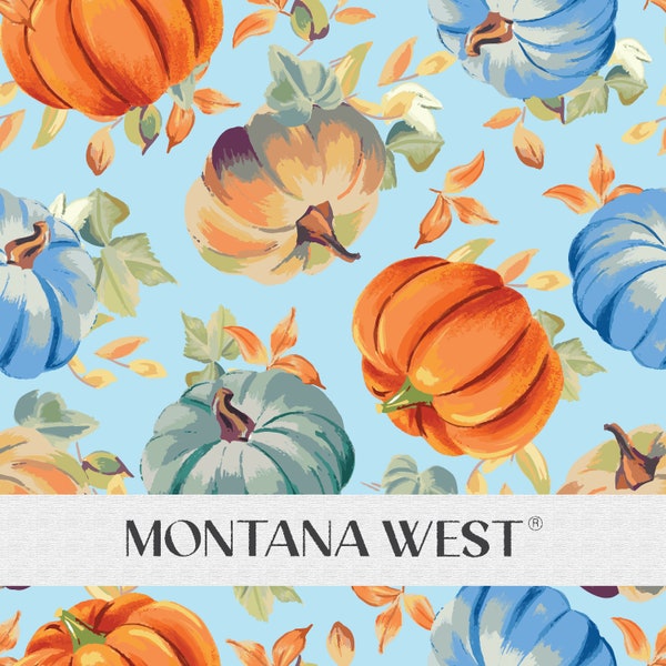 Pumpkins and Maple Leaves Seamless Pattern, Digital Watercolor Pumpkin Leaves Foliage Seamless Pattern File for Commercial Use, Fall Pattern