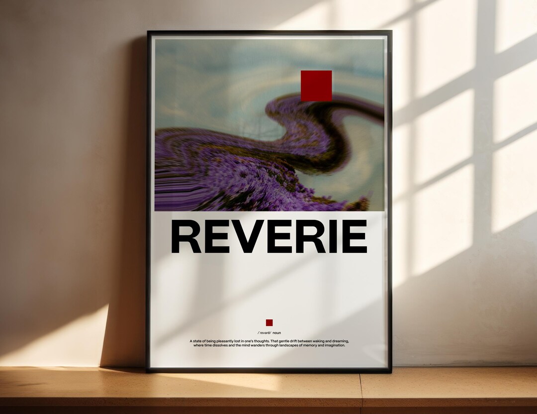Define Reverie REVERIE | Abstract Definition Poster | Purple Blue Art | Modern ...