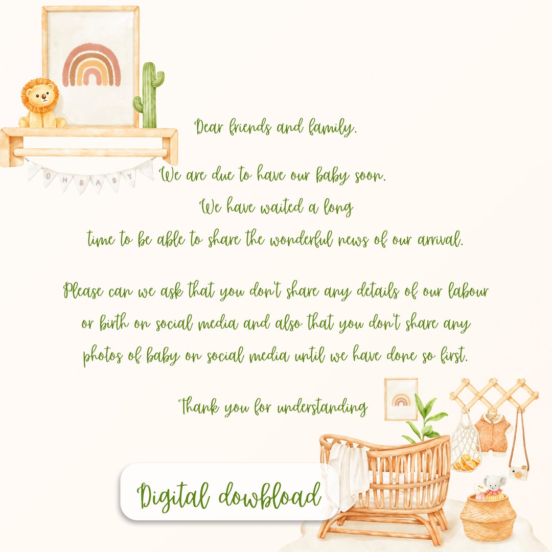 Digital Download Social Media Post. Birth Announcement Social Etsy