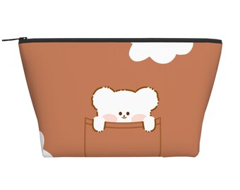 Makeup Bag Customize For Purse Cosmetic Bags for Women Makeup Pouch Travel Makeup Bag PU Leather Portable Make Up Bag with Zipper