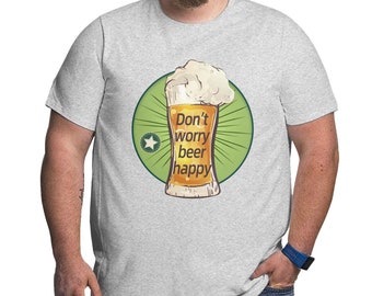 Customized Big Size Men's Tee Shirt, Upload Photos & Type Text, Custom Gift, Design Your Own, Personalized Design