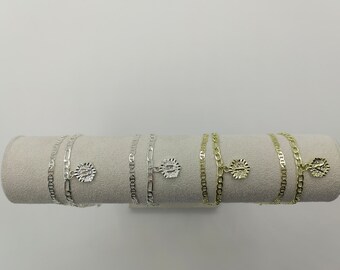 Initial Ankle Bracelets for Women  14K Gold Plated Double Layered Initial Anklets Jewelry for Women Teen