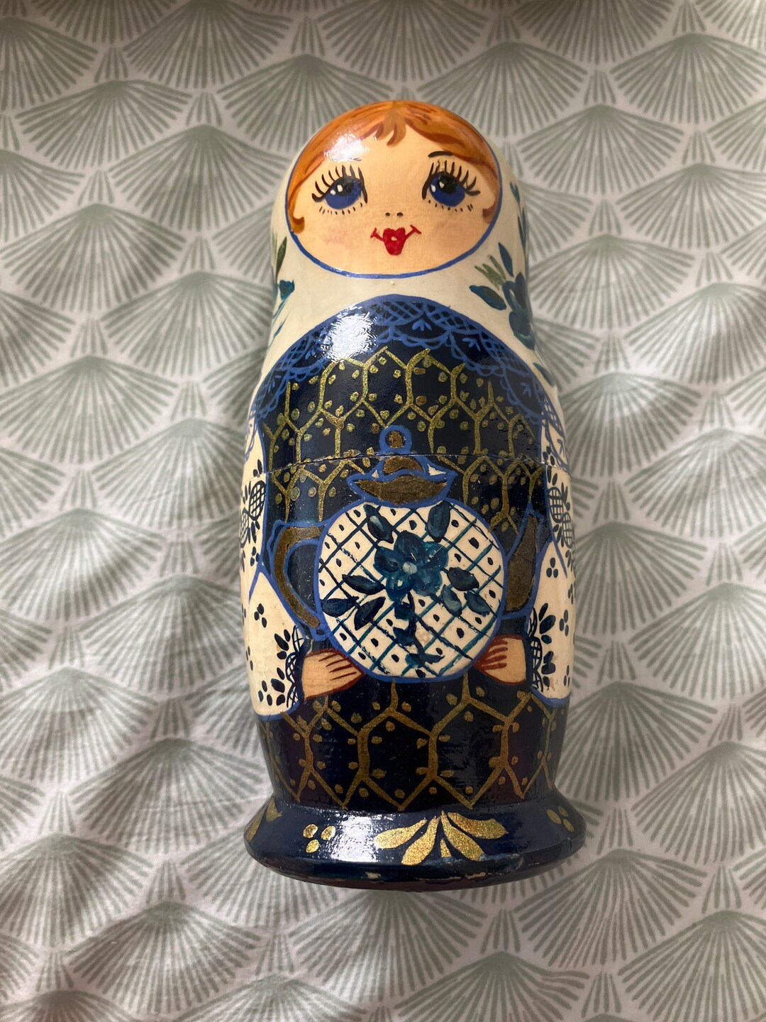 Vintage Nesting Doll Set Hand Painted Wood - Etsy