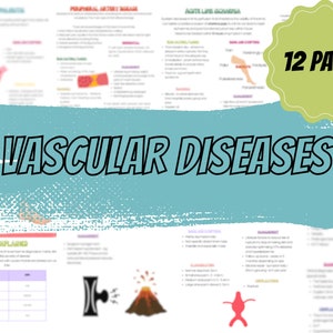 Vascular Disease Medical School Notes Cardiovascular Study Tool Revision Guide Nursing Students PA Students PDF Digital Download