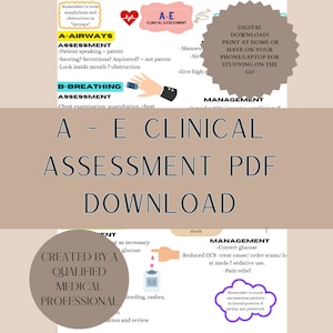 Guia de estudo A-E Avaliação clínica do paciente Avaliação da cabeça aos pés Notas de revisão OSCE Practice Medical Student Notes Estudantes de enfermagem PA