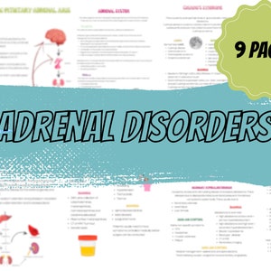 Endocrine System Study Guide Adrenal Disorders Nursing Study Notes Medical School Revision Medical Surgical PA School Instant Download