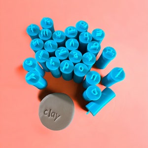 Lowercase Alphabet Clay Stamps: Polymer Clay Letter Set