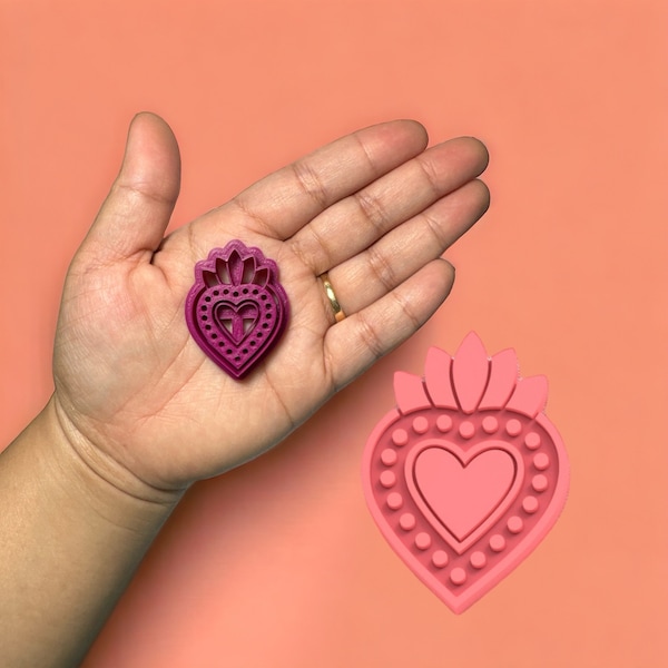 Mexican Heart Clay Cutter: Valentine's Day Polymer Clay Tool