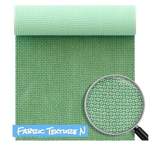 May include: A close-up of a green fabric with a textured surface. The fabric has a repeating pattern of small circles. The text "FABRIC TEXTURE N" is written in white on a blue background at the bottom of the image.