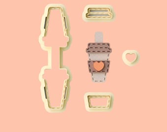 coffe cup Leather Keychain cutter