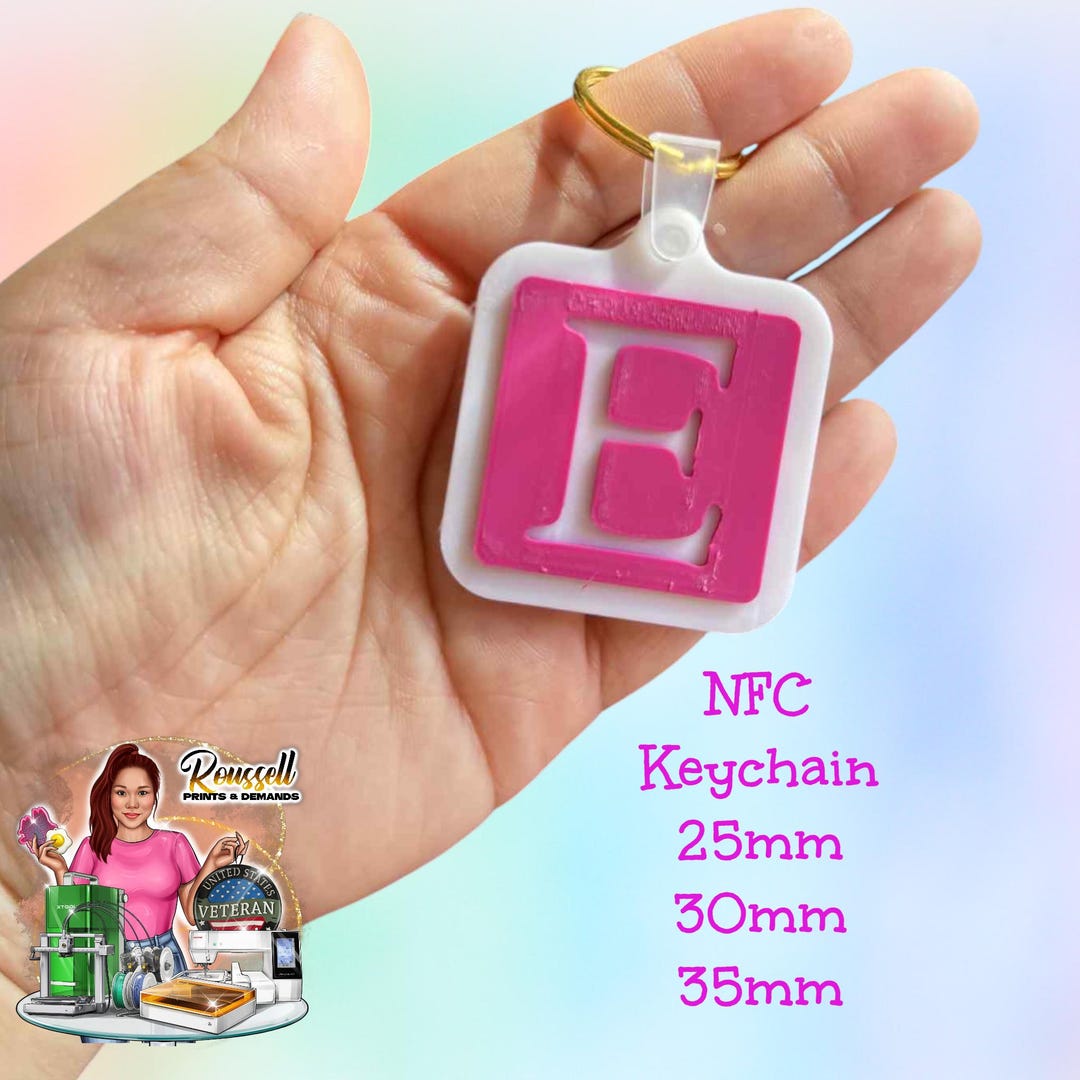 Pink Etsy NFC Keychain 3d Printed - Etsy