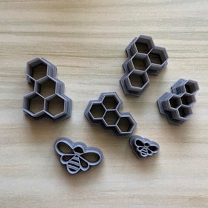 Honeycomb and Bee Clay Cutter Set: Polymer Clay Cutters