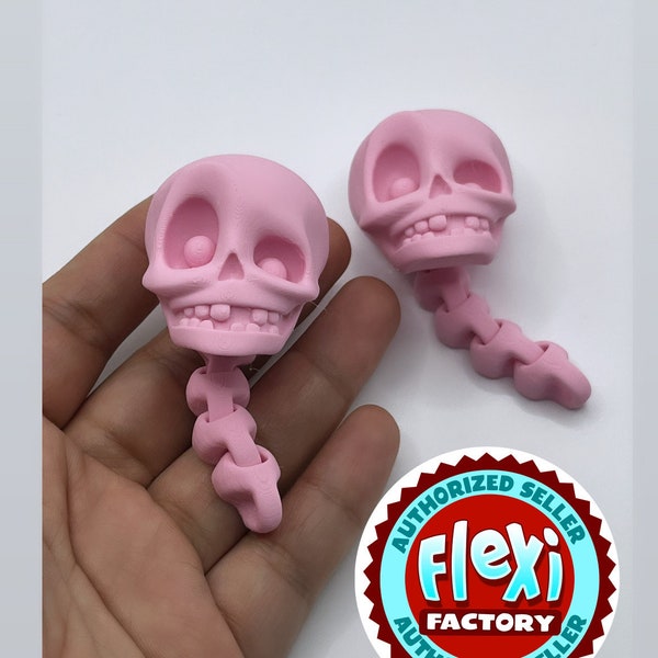 3d Printed skull keychain  | Flexi Factory | Paintable | Desk Toy | Fidget Gadget | Pla