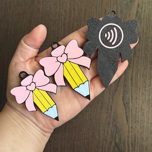 NFC keychain pencil design |3d printed keychain | tap and go scan me