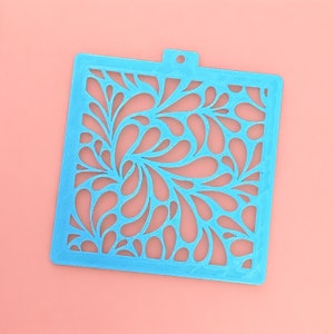 Splash Drop Stencil: Polymer Clay & Cookie Art (3.8 x 3.8)