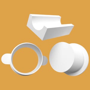 May include: Three white silicone molds for making various shapes. The molds are designed for use with resin, polymer clay, or other crafting materials.