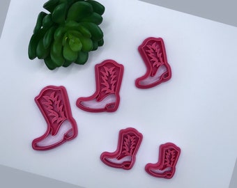 Cowboy Boot Polymer Clay Cutter Set: Mirrored PLA Clay Tools