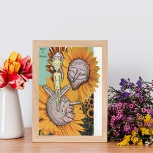 Elf & flowers, Digital Art, digital art print, downloadable art prints, large printable wall art, digital wall art, print at home, elf art