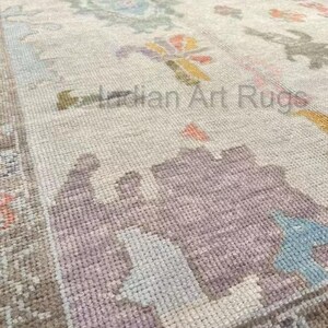 9X12 Ready to ship Hand knotted light gray Oushak Made to Order (In Any Size!!!!!) Modern Oushak rug/ large area/sage/muted oushak rug.