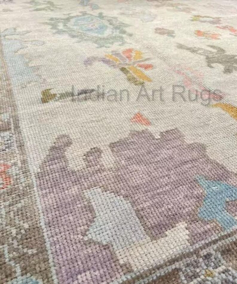 9X12 Ready to ship Hand knotted light gray Oushak Made to Order (In Any Size!!!!!) Modern Oushak rug/ large area/sage/muted oushak rug.