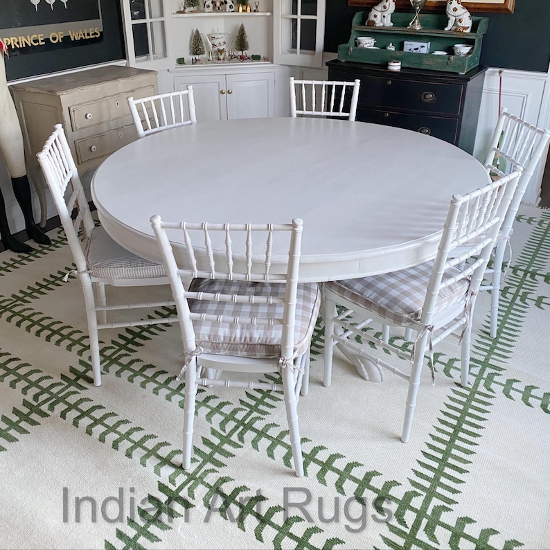 8x10 Awsome Green And White  Oushak Made to Order (In Any Size!!!!!) Knotted Modern Oushak rug/ large area rug/pastel/sage/muted oushak rug.