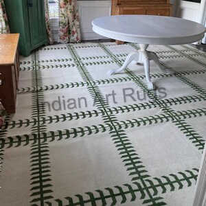 8x10 Awsome Green And White  Oushak Made to Order (In Any Size!!!!!) Knotted Modern Oushak rug/ large area rug/pastel/sage/muted oushak rug.