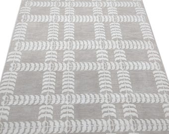 8x10,9x12,10x14 12x15 Gray White Rug Hand Knotted Traditional Persian Vintage,for Bedroom,For Living room.
